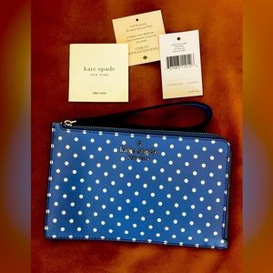 Kate Spade Polka Dot Wrist Wallet Blue